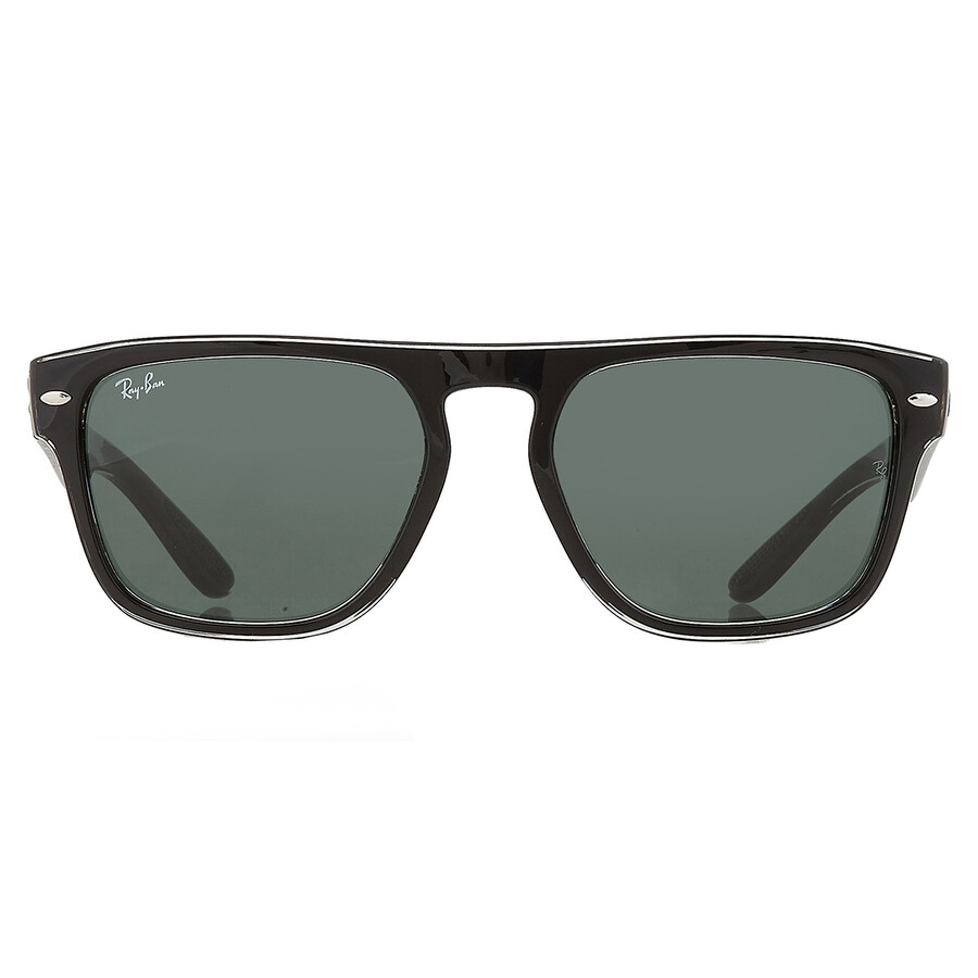 Ray Ban Green Square Unisex Sunglasses Rb4407 654571 57 In Black / Dark / Green