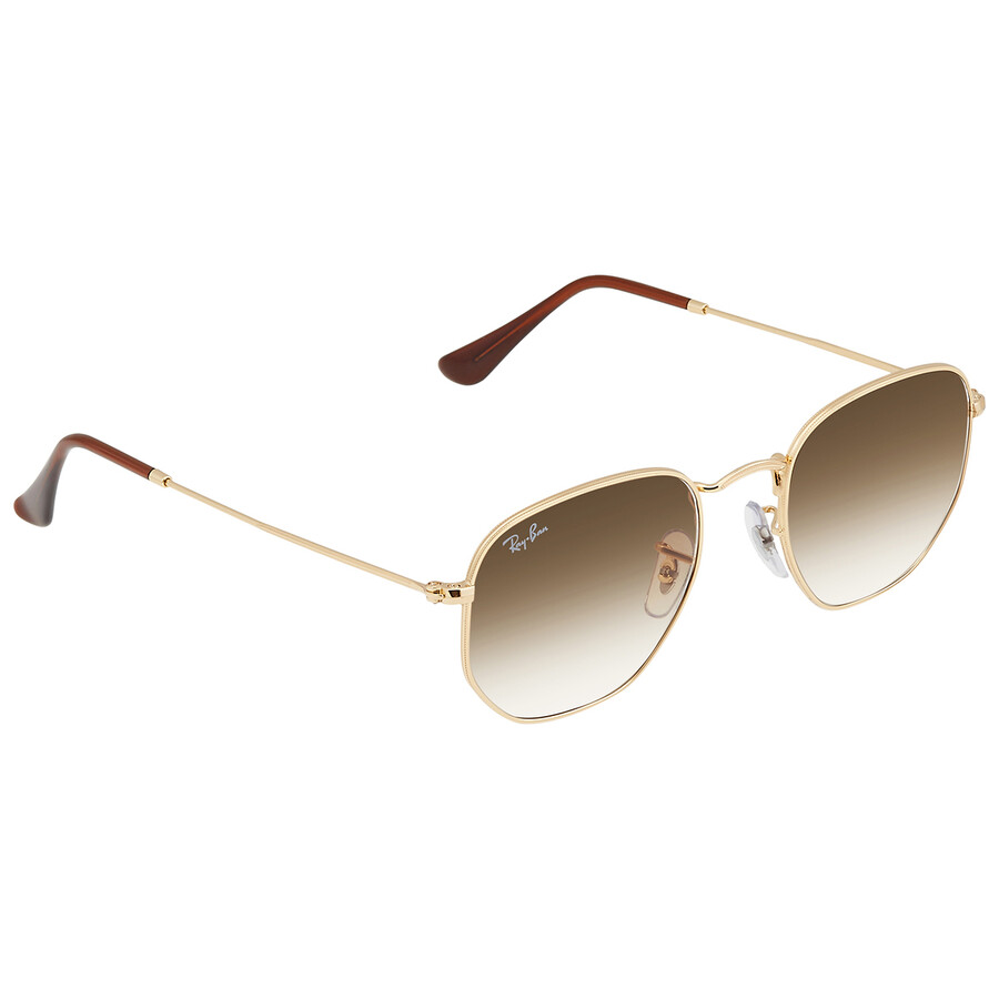 Ray Ban Hexagonal Light Brown Gradient Unisex Sunglasses Rb3548 001/51 51 In Brown