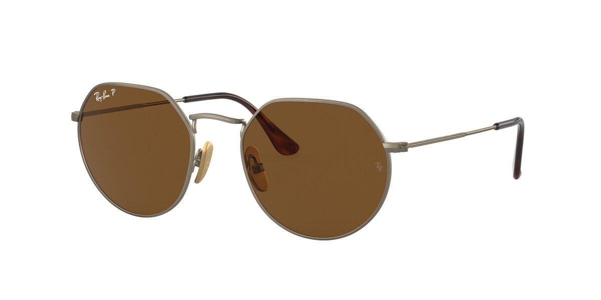 Ray-Ban Jack Titanium Polarized Brown Irregular Unisex  display picture 2
