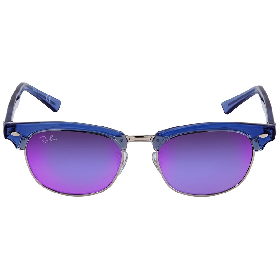 Ray Ban Junior Clubmaster Violet Gradient Mirror Square Sunglasses RB9050S 7037B145 Clubmaster
