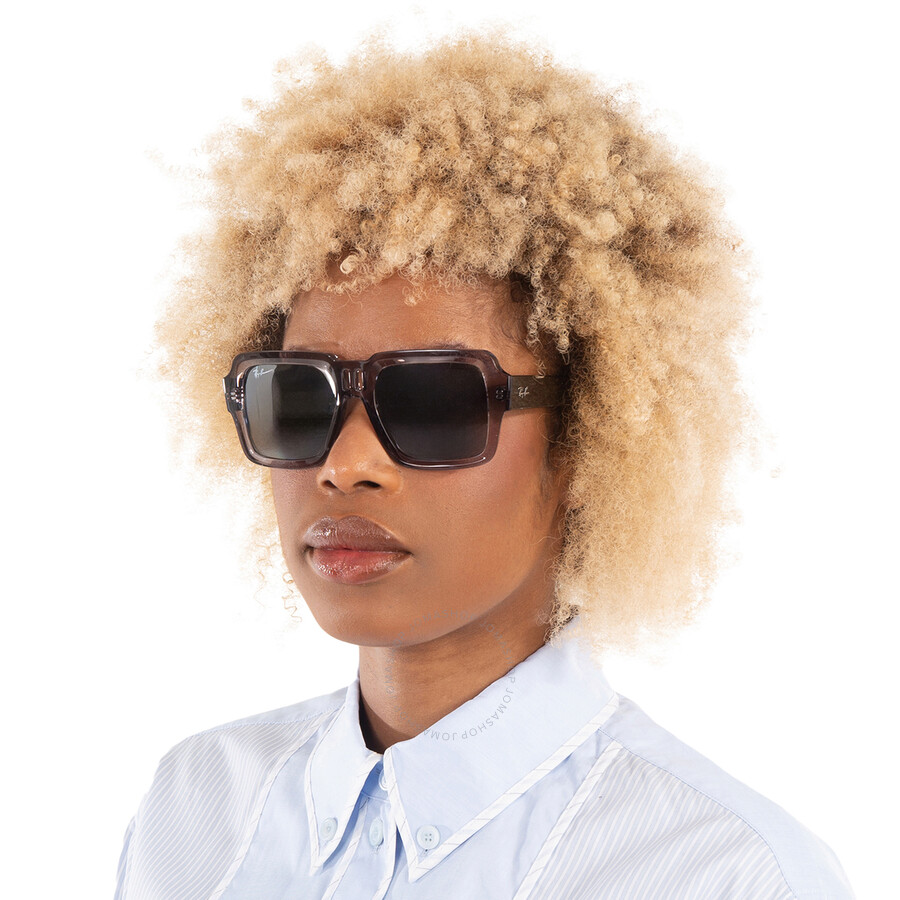 Ray Ban Magellan Bio Based Polarized Grey Mirror Gradient Square Unisex Sunglasses Rb4408 672582 54
