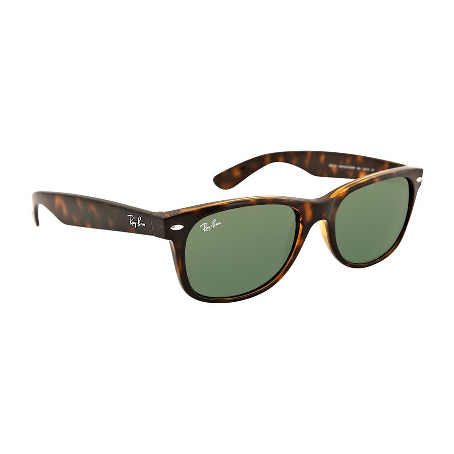 Ray Ban New Wayfarer Classic Green Classic G-15 Unisex Sunglasses Rb2132 902l 55 In Green / Tortoise