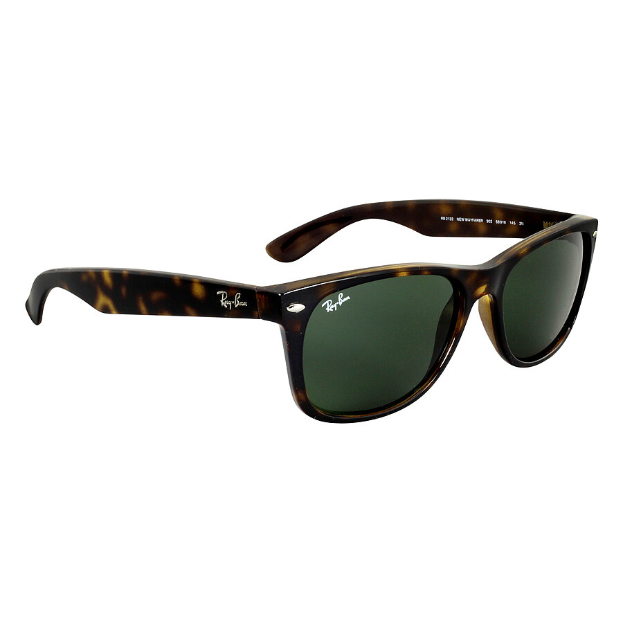 Ray Ban New Wayfarer Classic Green Unisex Sunglasses Rb2132 902 52 In Tortoise / Green