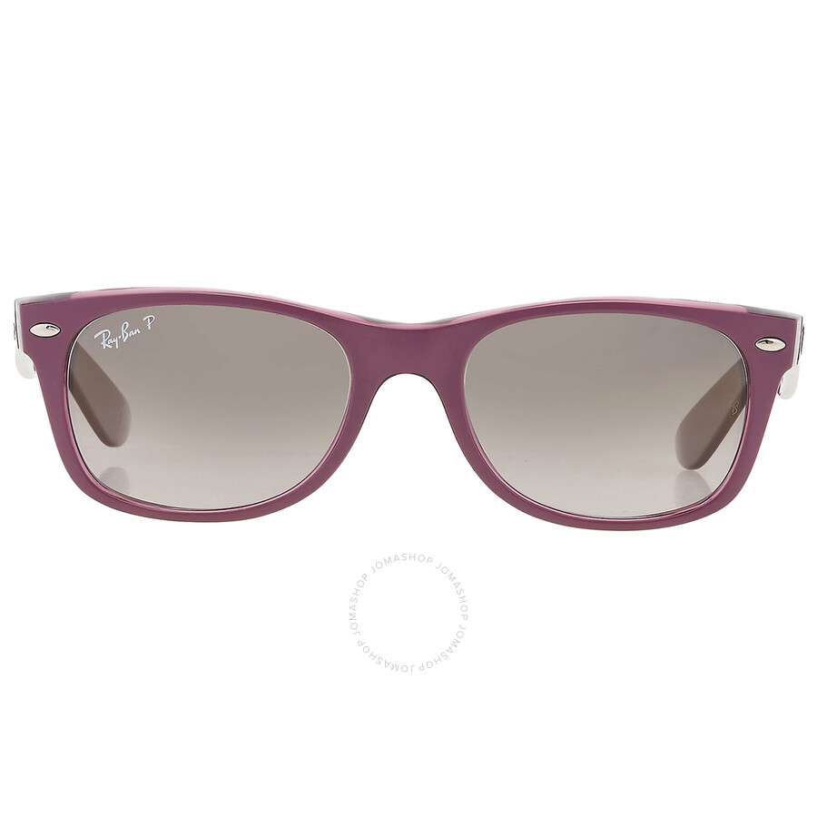Ray Ban New Wayfarer Classic Grey Gradient Square Unisex Sunglasses Rb2132 6606m3 52 In Grey / Violet