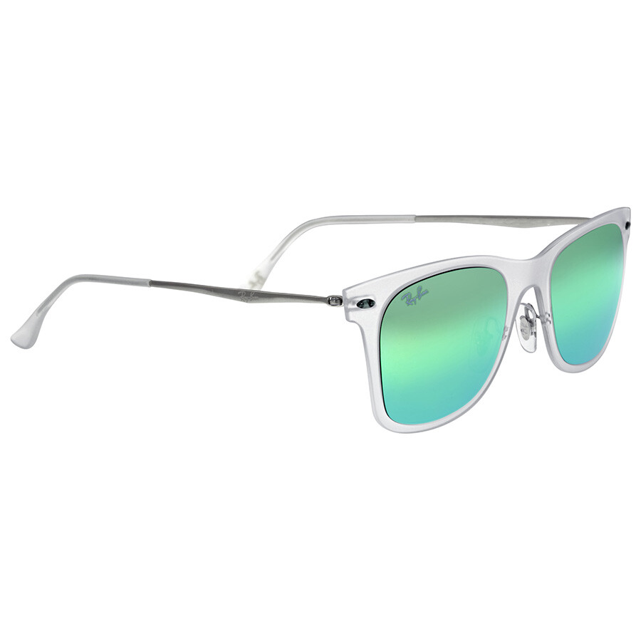 Ray Ban New Wayfarer Light Ray Green Mirror Lenses 50 mm Sunglasses