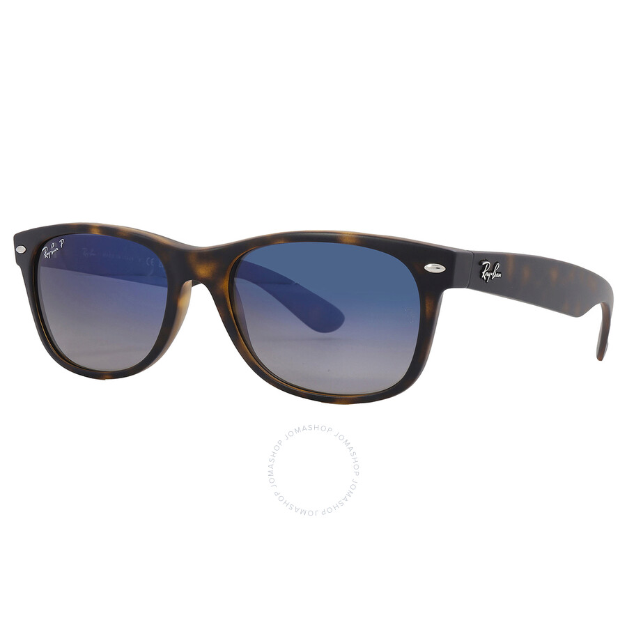 Ray Ban New Wayfarer Polarized Blue Gradient Square Unisex Sunglasses Rb2132 865/78 55