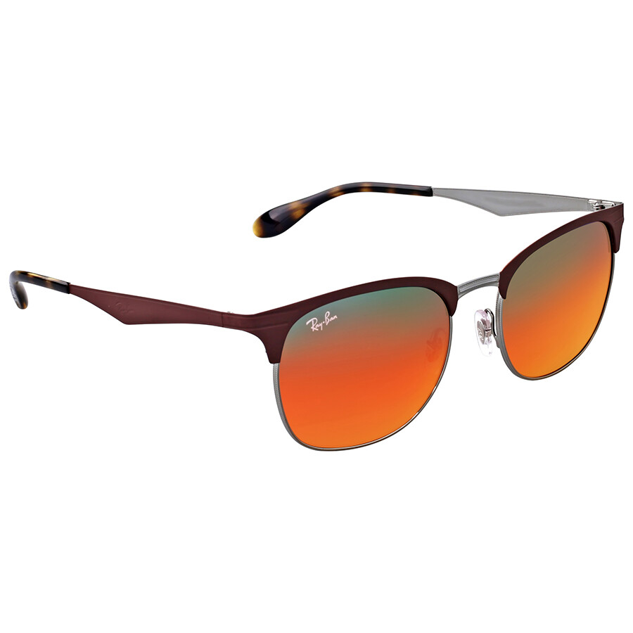 Ray Ban Orange Gradient Mirror Square Sunglasses RayBan Sunglasses