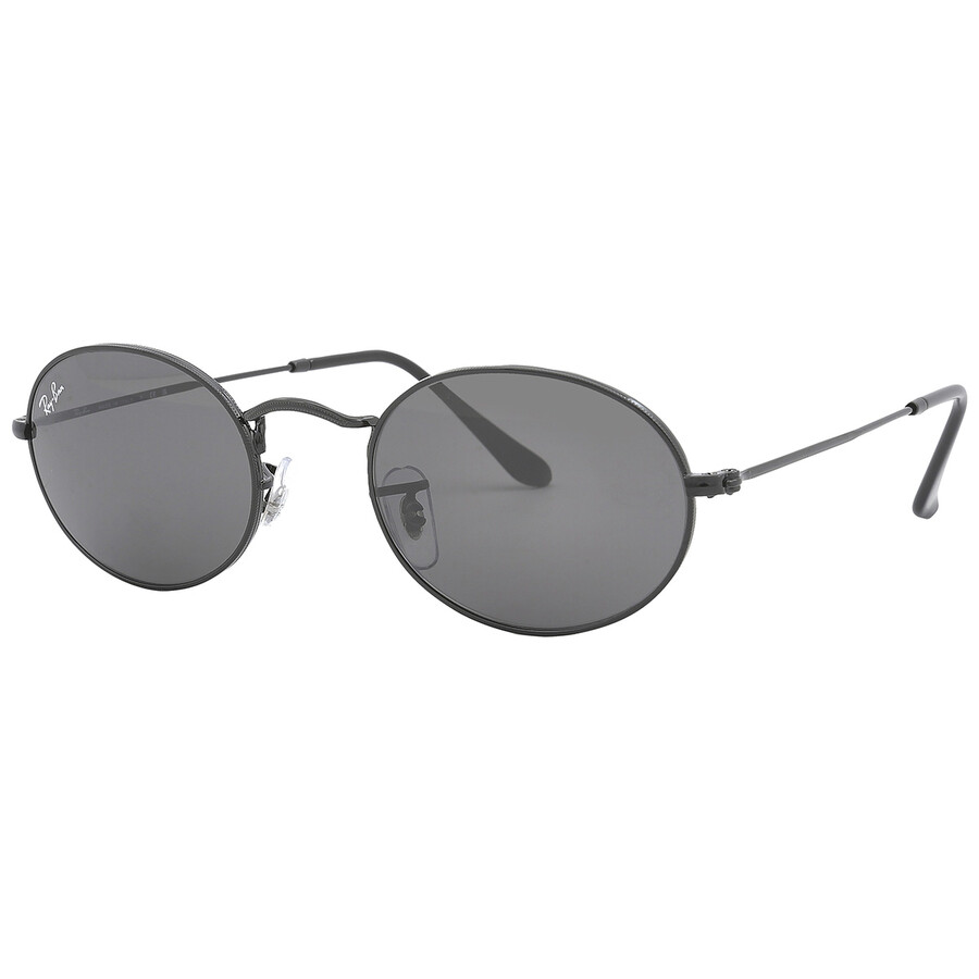 Ray Ban Oval Dark Gray Unisex Sunglasses Rb3547 002/b1 51 In Black / Dark / Gray