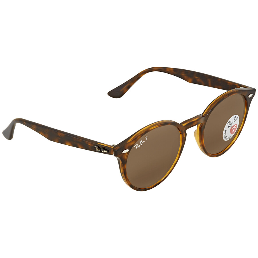 Ray Ban Polarized Brown Classic B-15 Round Sunglasses RB2180 710/83 49 