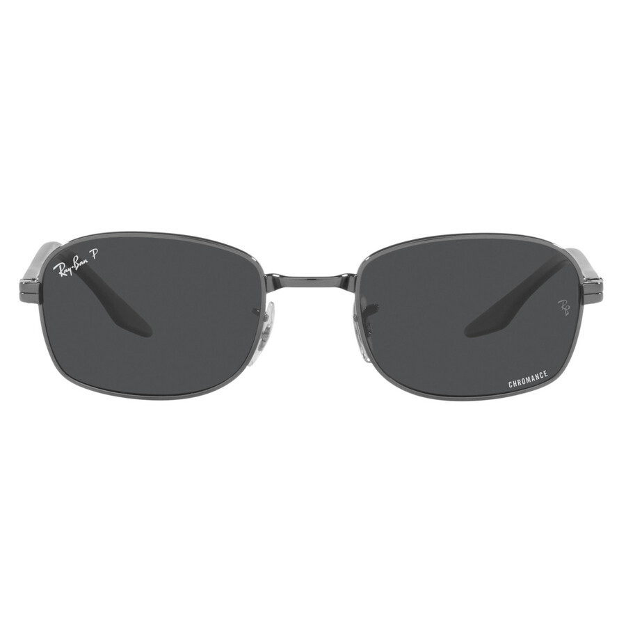 RayBan Chromance Polarized Dark Gray Rectangular Unisex Sunglasses