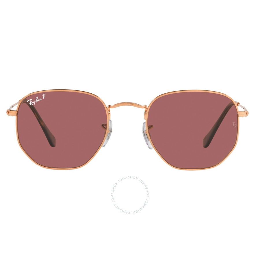 Ray Ban Hexagonal Flat Lenses Polarized Violet Irregular Unisex Sunglasses Rb3548n 9202af 51 In Purple