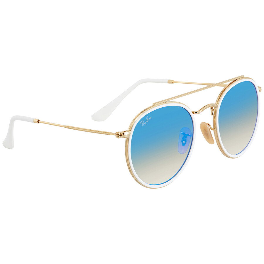 Mua Round Double Bridge Blue Gradient Flash Unisex Sunglasses