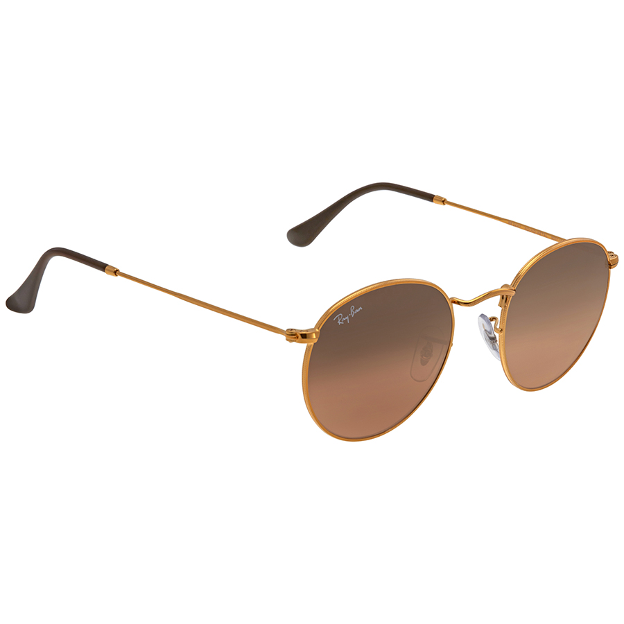 Ray Ban Round Shape Sunglasses In Bronze / Brown / Ink / Pink