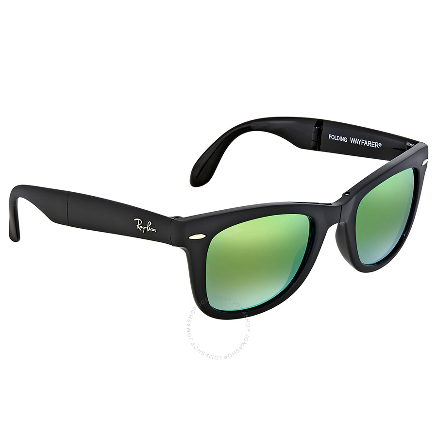 Ray Ban Wayfarer Folding Green Gradient Flash Sunglasses Wayfarer