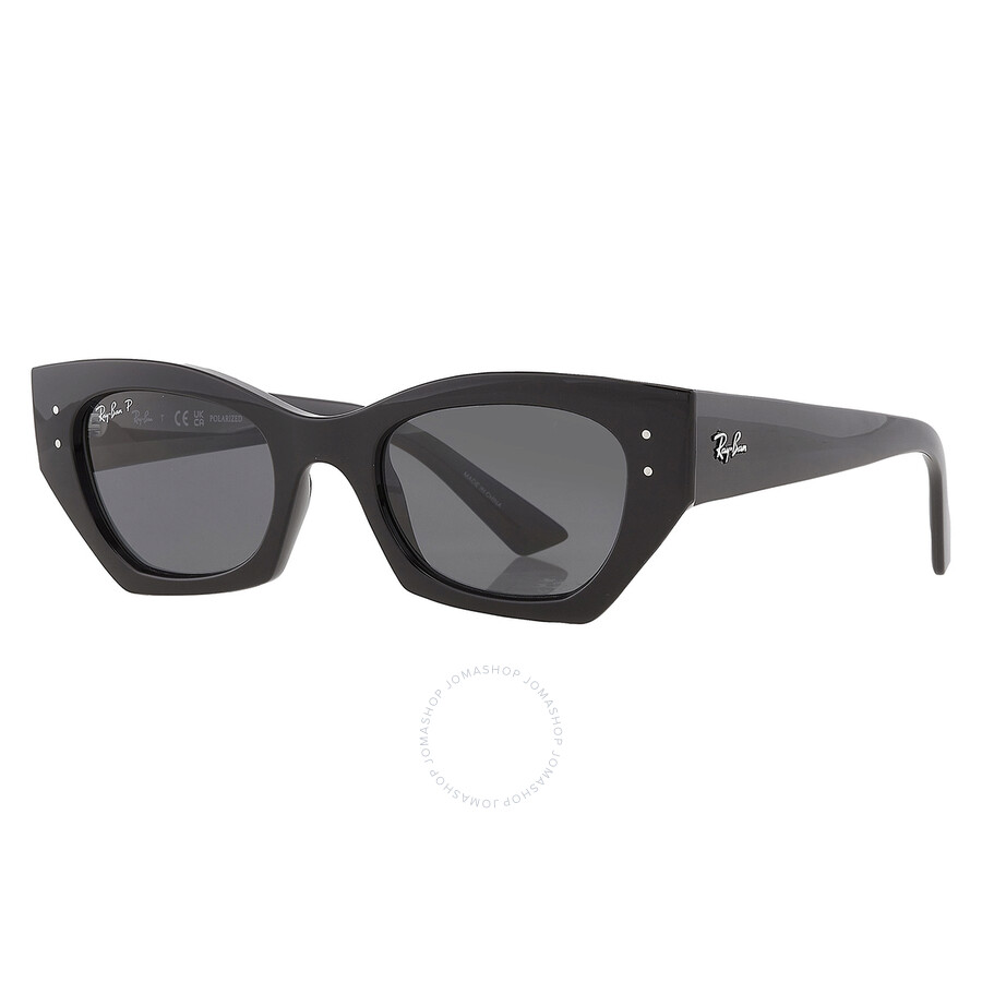 Ray Ban Zena Bio-based Sunglasses Black Frame Grey Lenses Polarized 52-22