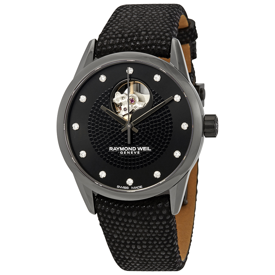 Raymond Weil Freelancer Automatic Black Diamond Dial Ladies Watch 2750-BK-20181