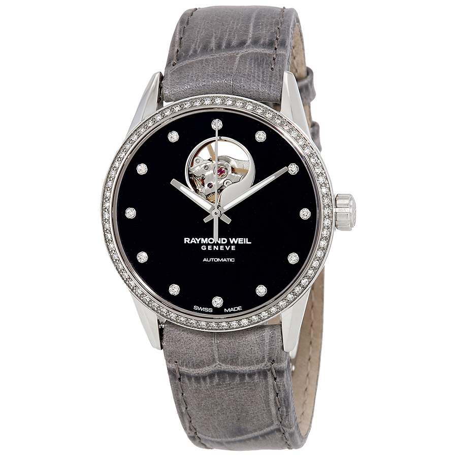 Raymond Weil Freelancer Automatic Black Diamond Dial Ladies Watch 2750-SLS-20081