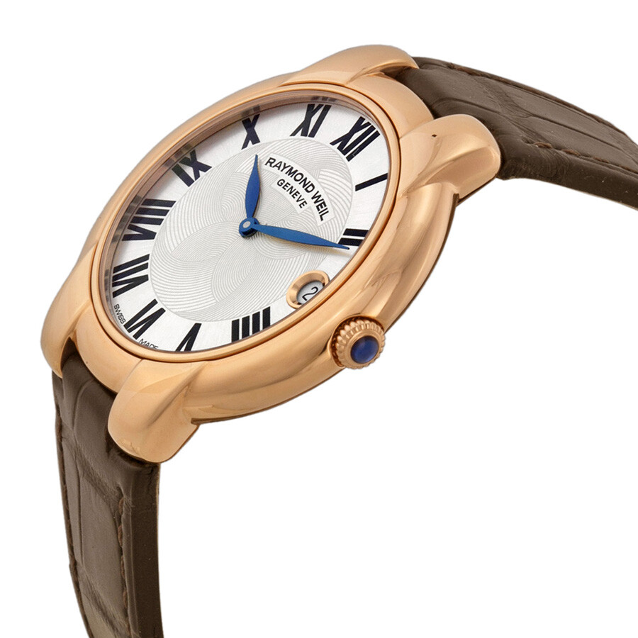 Raymond Weil Jasmine Silver Dial Brown Leather Strap Ladies Watch 5235