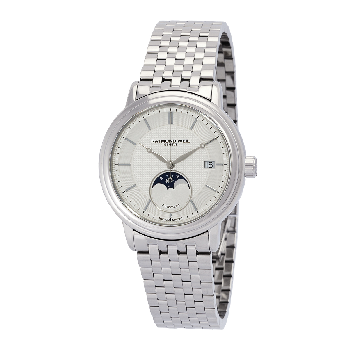 Raymond Weil Maestro Automatic Moon Phase Silver Dial Men's Watch 2879-ST-65001