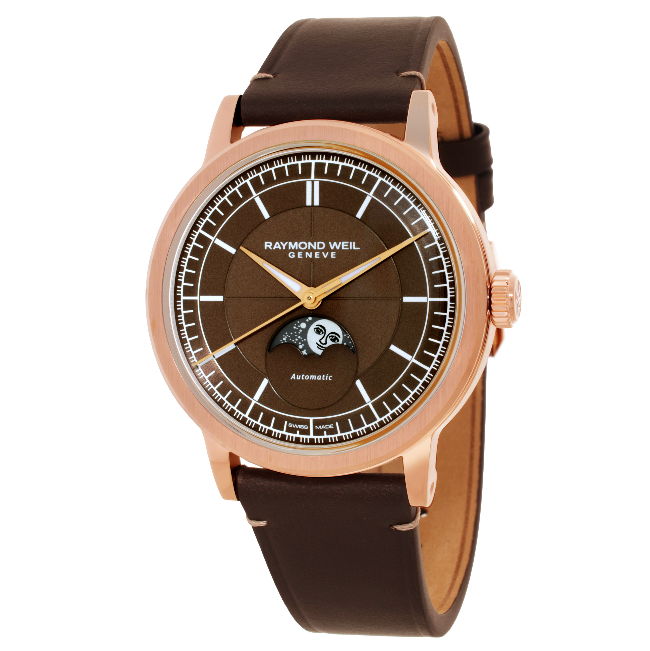 Raymond Weil Millesime Automatic Moon Phase Brown Dial Men's Watch 2945-PC5-70001