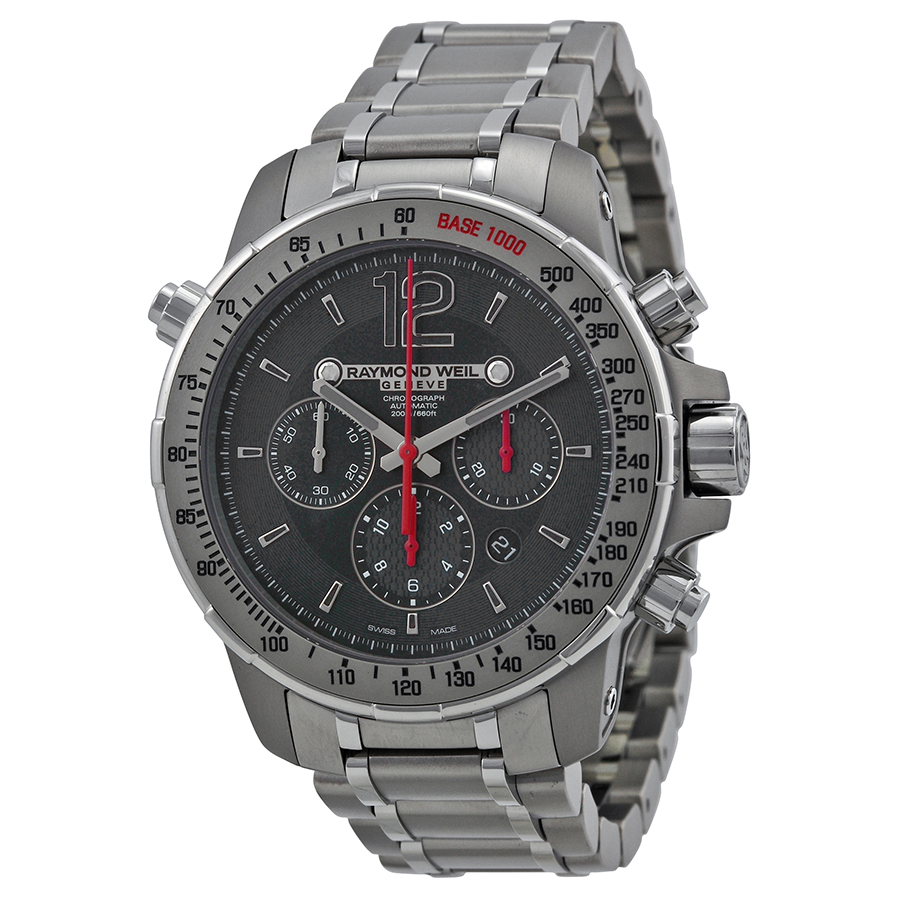 Raymond Weil Nabucco Automatic Chronograph Black Dial Stainless Steel Men's Watch 7850-TI-05207