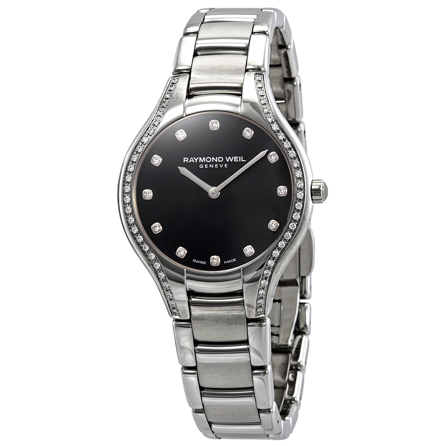 Raymond Weil Noemia Black Dial Ladies Diamonds Watch 5132-STS-20081