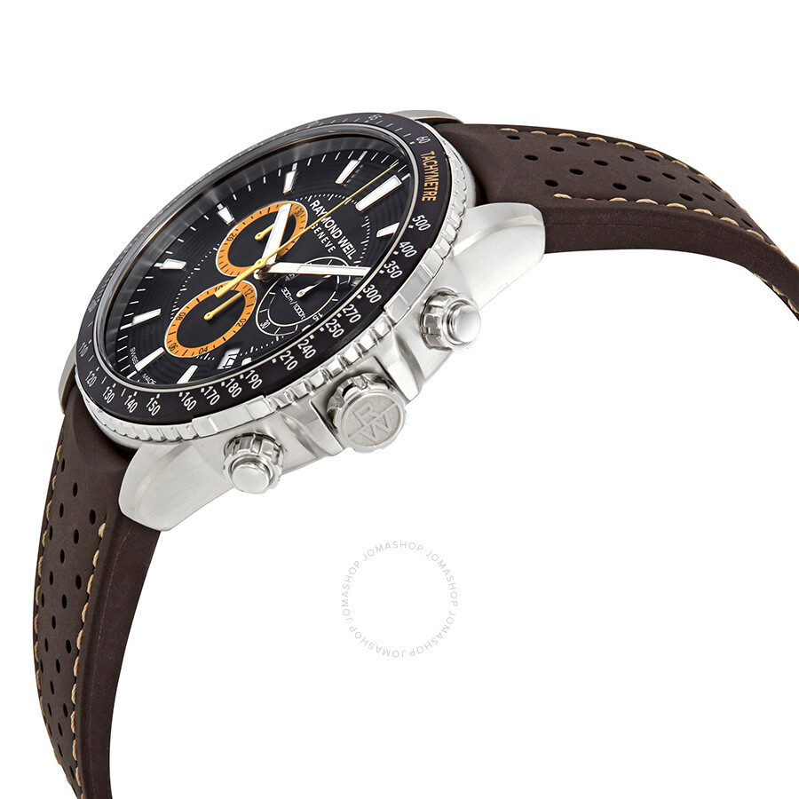 raymond weil tango chronograph black dial men's watch