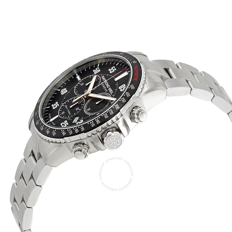 raymond weil tango chronograph black dial men's watch