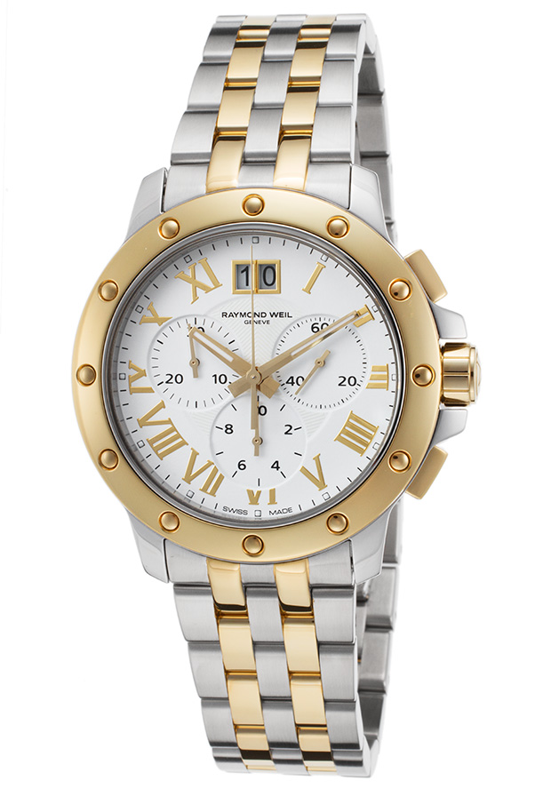Raymond Weil Tango Chronograph 18 kt Yellow Gold Plated and Stainless Steel Men's Watch 4899-STP-00308