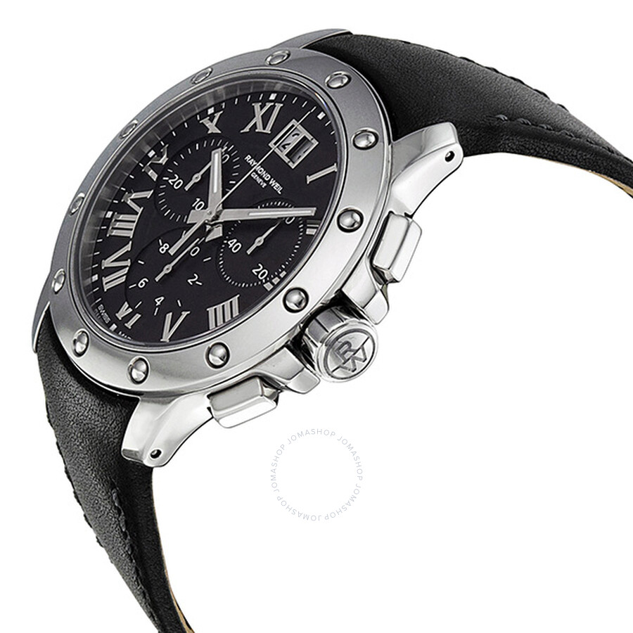 raymond weil tango chronograph black dial men's watch