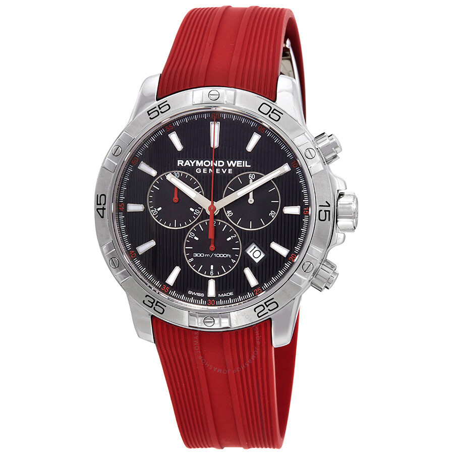 raymond weil tango chronograph black dial men's watch