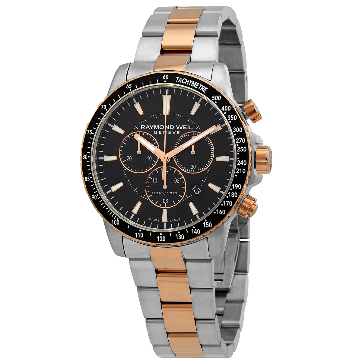 Raymond Weil Tango Chronograph Quartz Black Dial Two-tone Men's Watch 8570 -SP5-20001