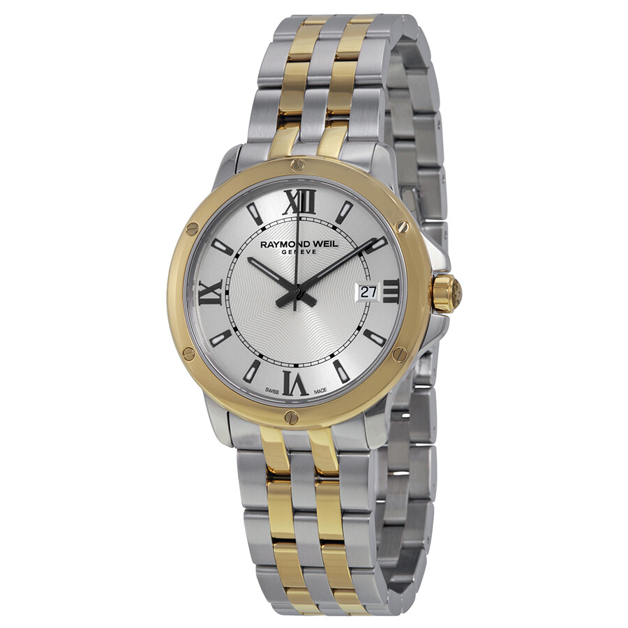 Shop Raymond Weil Tango Silver Dial Men's Watch 5591-stp-00657 In Gold / Silver / Tan / Yellow