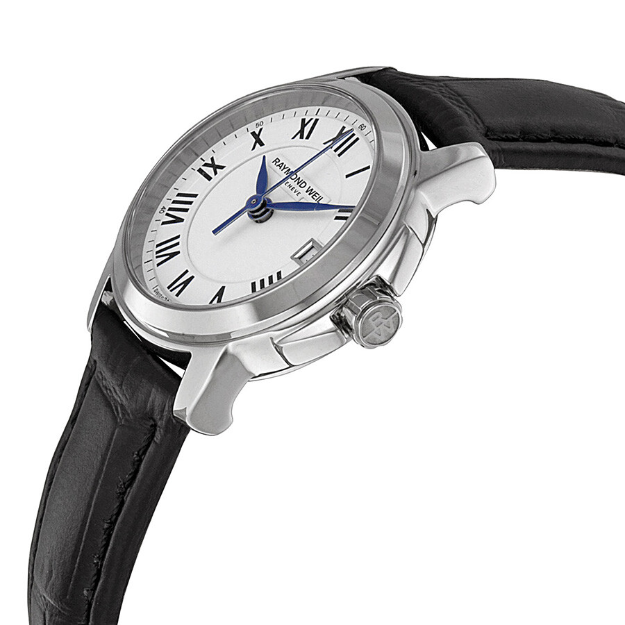 Raymond Weil Tradition White Dial Black Leather Ladies Watch 5378STC