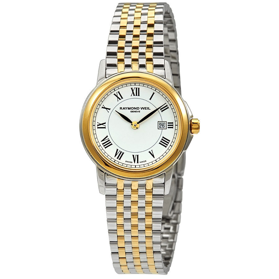 Raymond Weil Tradition White Dial Ladies Two Tone Watch 5966-STP-00300