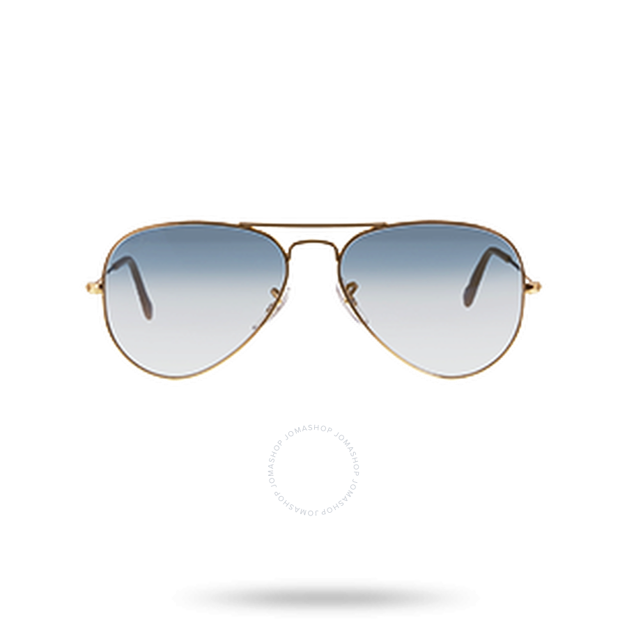 Shop Ray Ban Aviator Gradient Light Blue Unisex Sunglasses Rb3025 001/3f 55