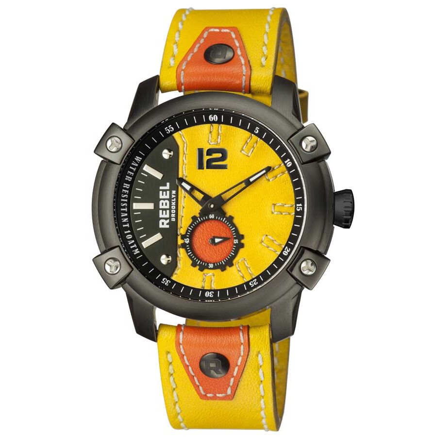 Shop Rebel Weeksville Men's Watch Rb121-6201 In Black / Bronze / Yellow