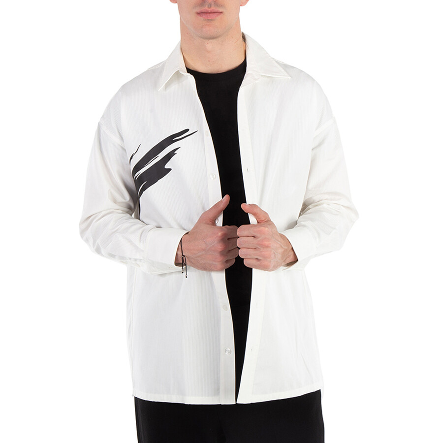 Men's White Seamless Bonding Pattern Shirt