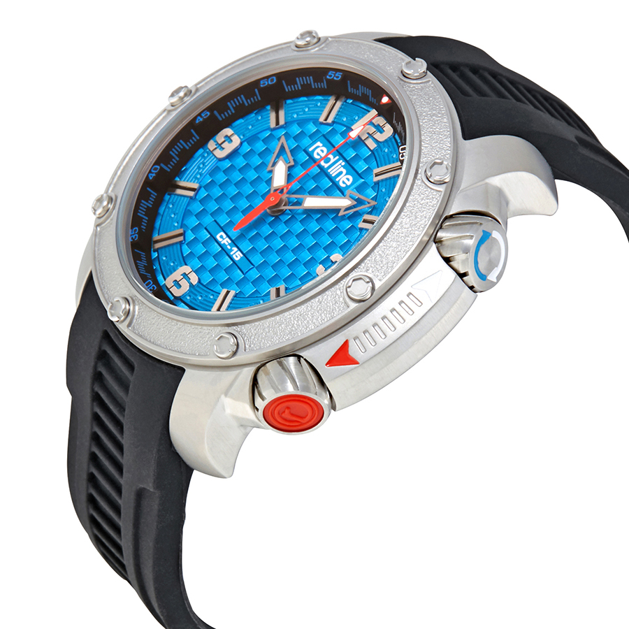 black strap blue dial