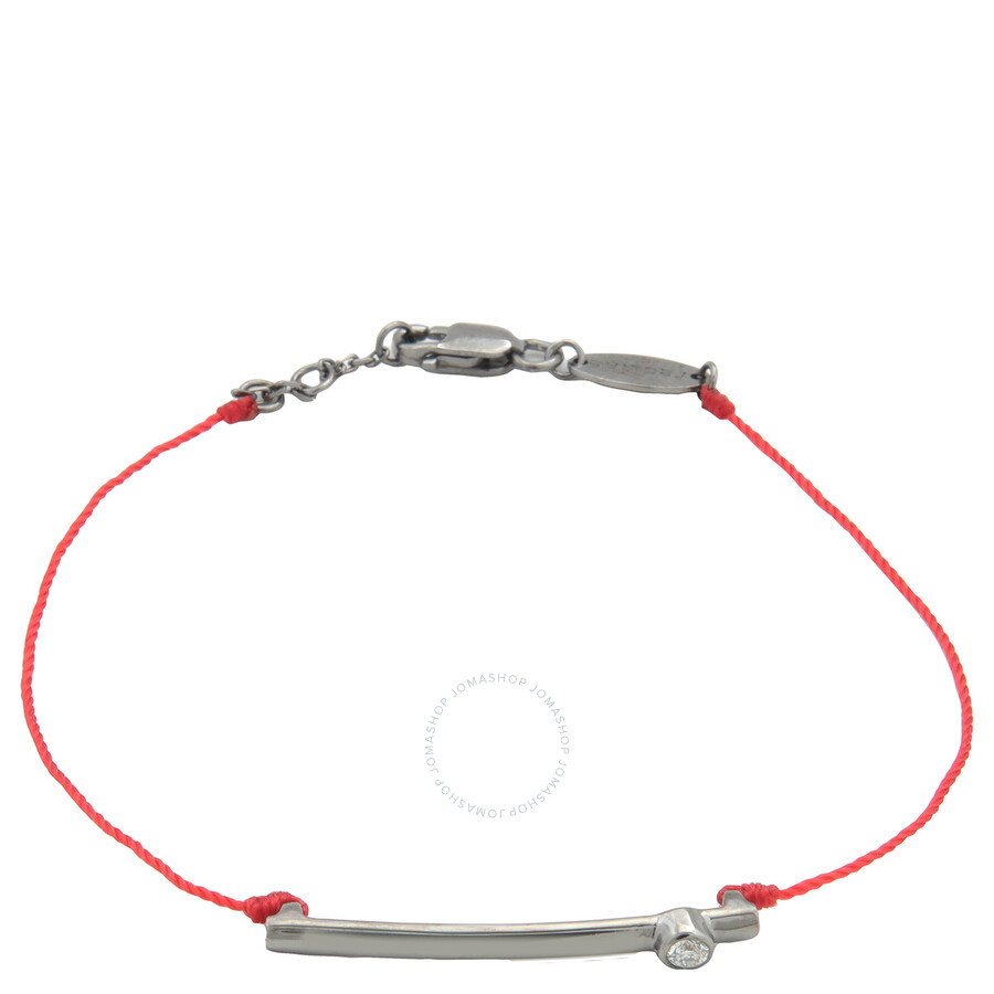 Redline Tube 0.05ct Round Diamond String Bracelet In Red