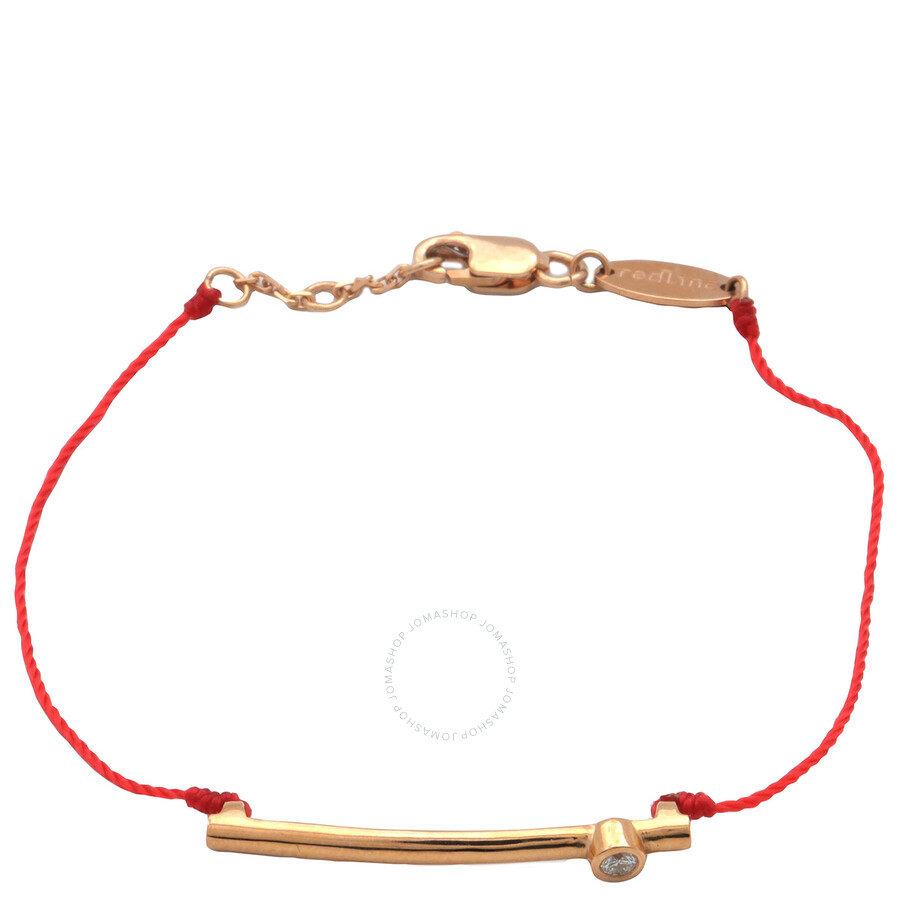Redline Tube 0.05ct Round Diamond String Bracelet, Size 16.5