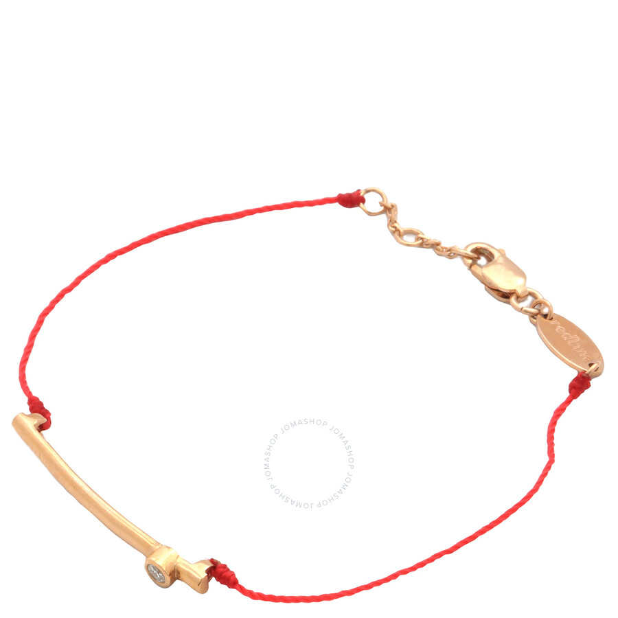 Redline Tube 0.05ct Round Diamond String Bracelet In Red