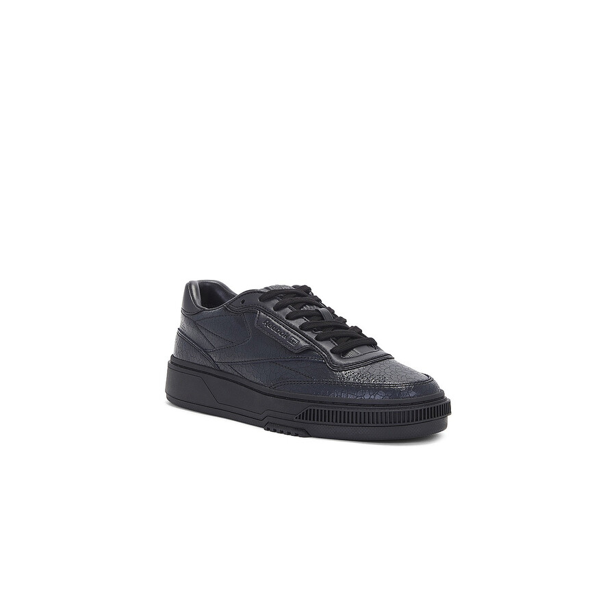 Reebok Club C Ltd Cracked Leather Sneakers In Black