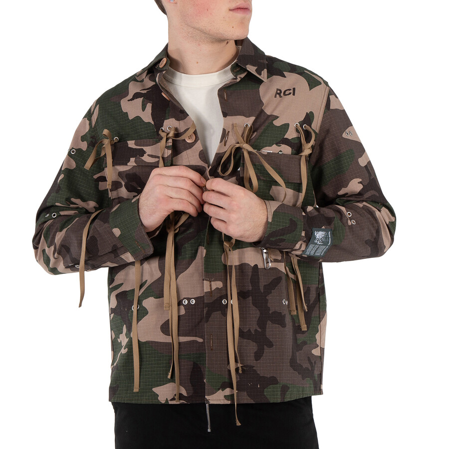 Men's Camo Modular Pocket Button Down Shirt