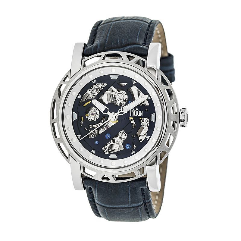 『北欧・銀の詩人』Rey Urbanストックホルム : スウィング・カップ(大) Reign Stavros Black Skeleton Dial Blue Leather Men's Watch RN3702