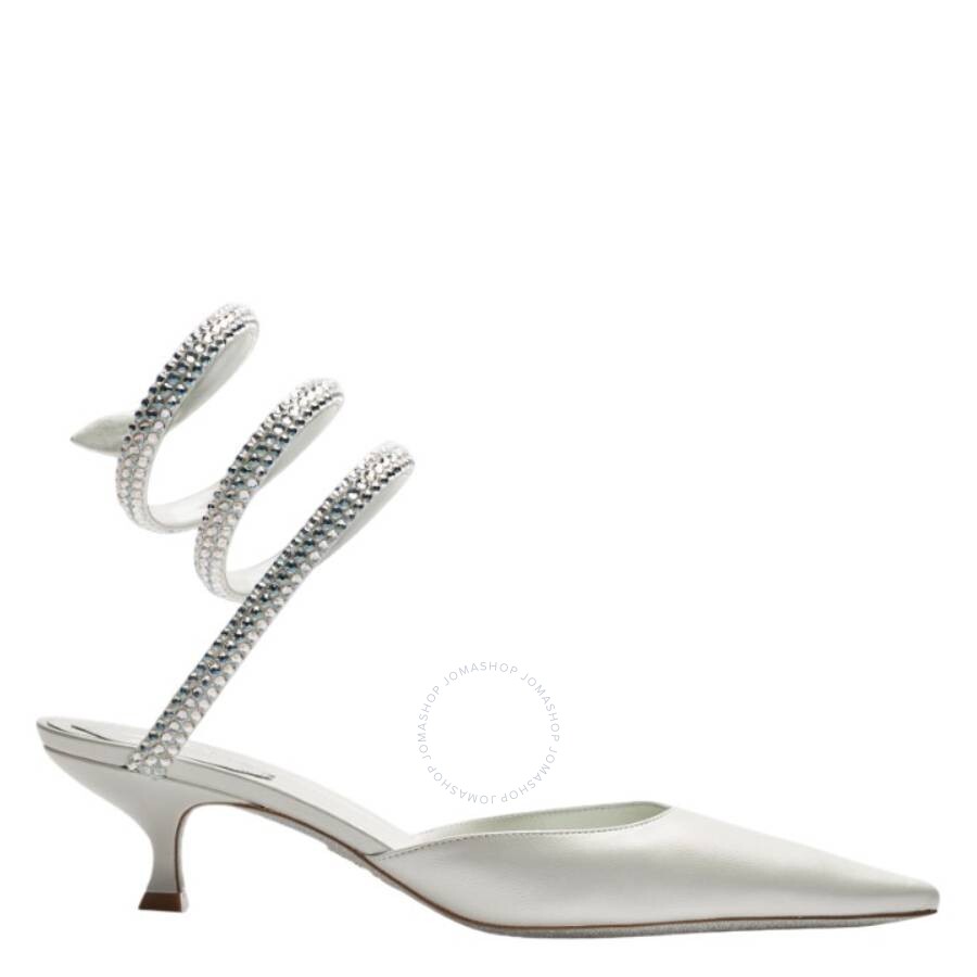 René Caovilla Rene Caovilla Cleo 50 Crystal Pointed-toe Pumps In White