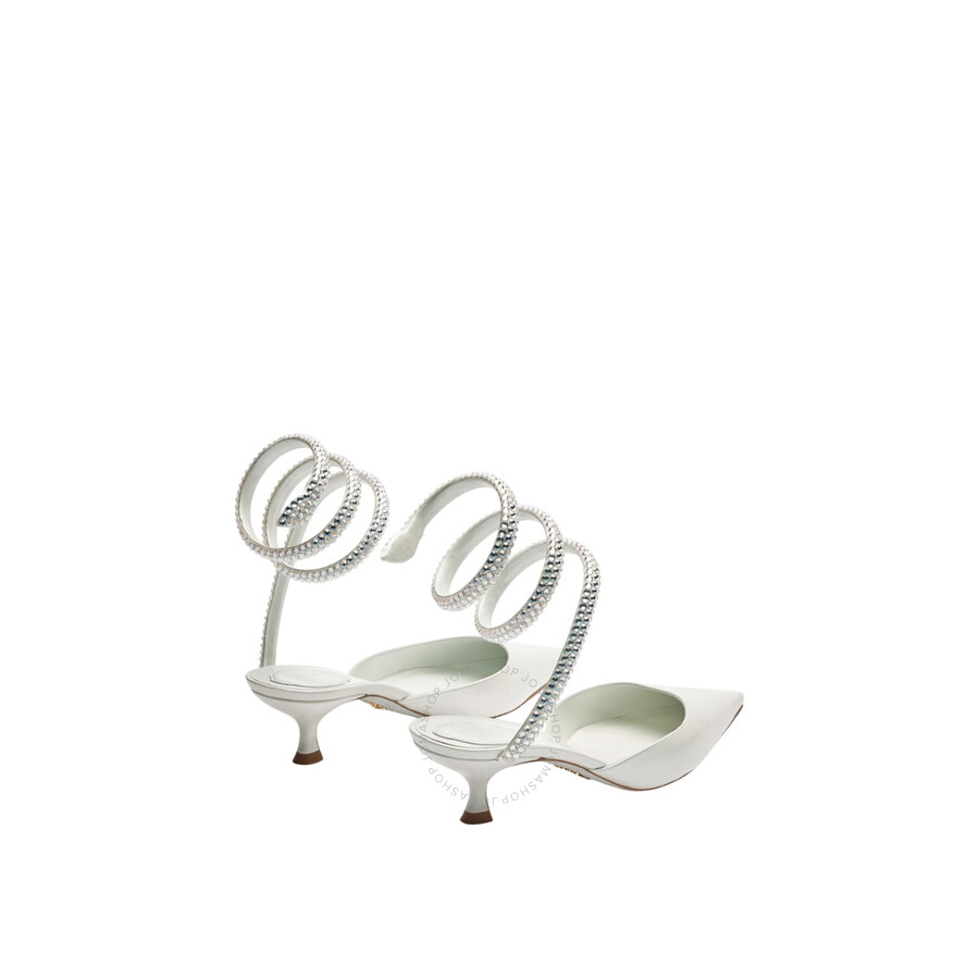 René Caovilla Rene Caovilla Cleo 50 Crystal Pointed-toe Pumps In White