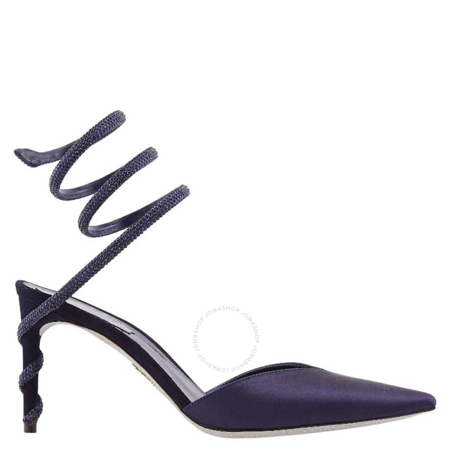 René Caovilla Rene Caovilla Margot 80 Satin Pumps In Blue