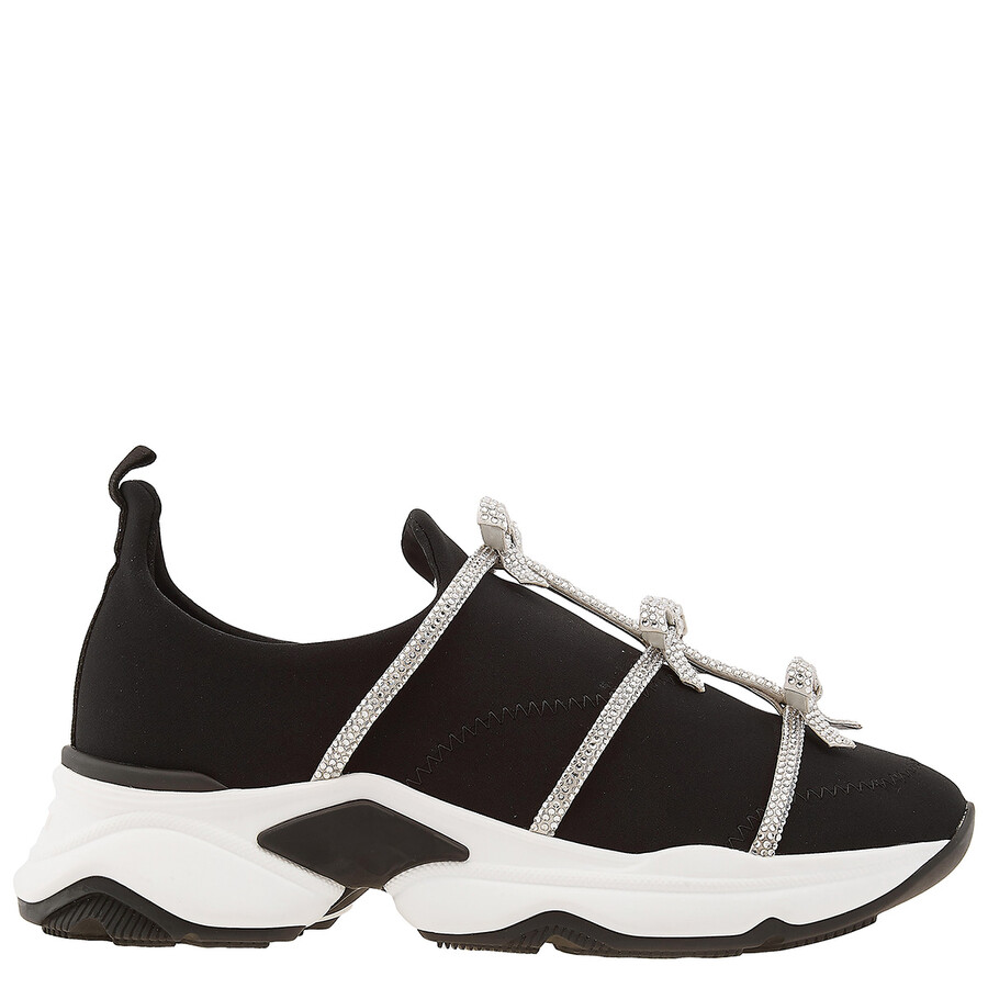 René Caovilla Rene Caovilla Rhinestone Bow Embellished Sneakers In Silver Tone/black