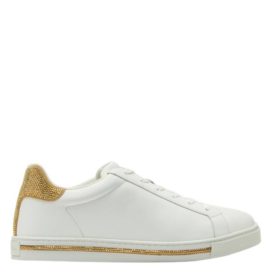 René Caovilla Rene Caovilla Xtra Crystal Low-top Sneakers In White/silver Tone
